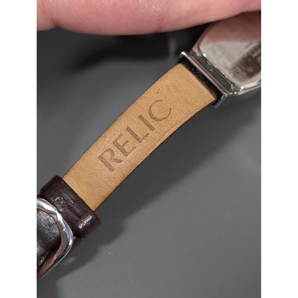 Relic Folio‎ Watch Womens Brown Silver ZR33529 Leather Strap